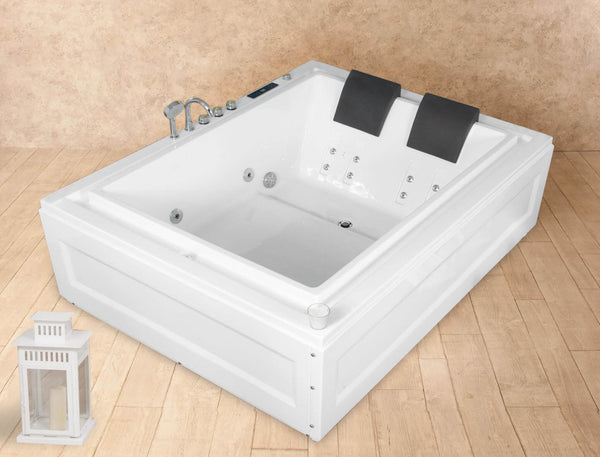 sconto Vasca Idromassaggio 2 Posti 190x147 cm Cromoterapia Vorich Italian Design Bianca