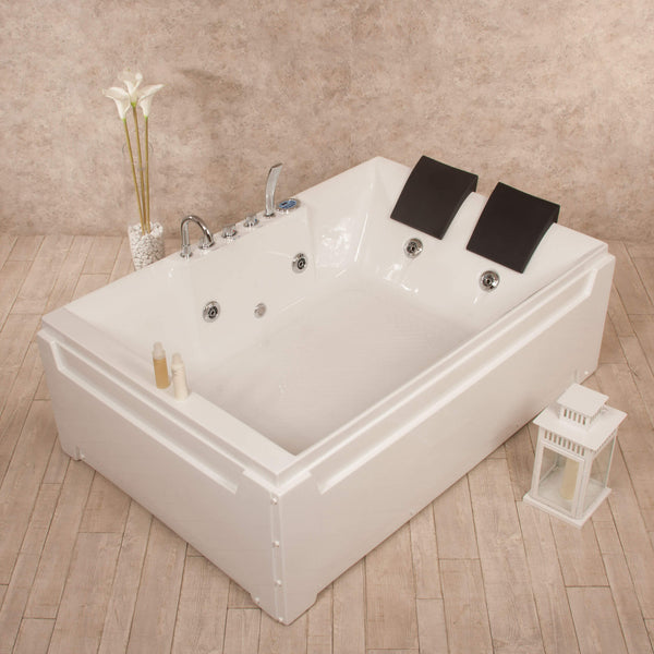 Vasca Idromassaggio 2 Posti 185x123 cm Cromoterapia Vorich Paradise Luxury Bianca acquista