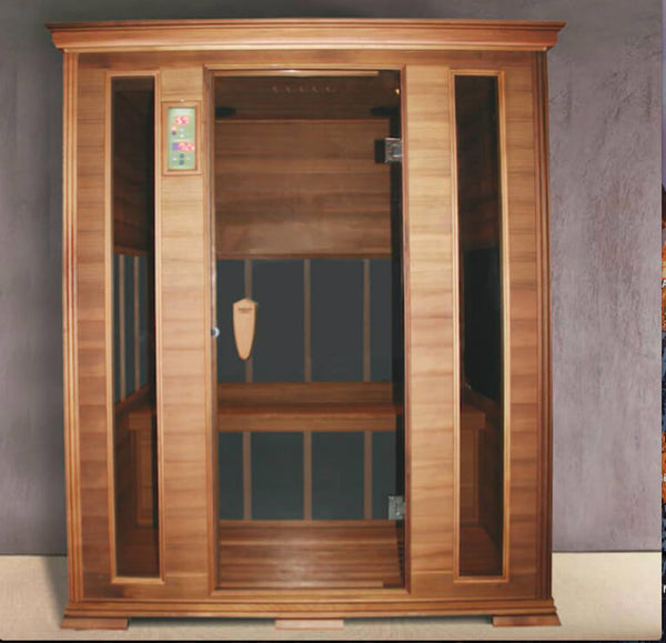 sconto Sauna Finlandese ad Infrarossi 3 Posti 156x125 cm in Legno di Cedro H188 Vorich Diamond