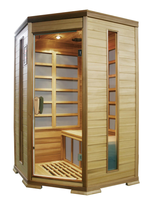 Sauna Finlandese ad Infrarossi 2-3 posti 120x118 cm in Legno di Cedro Canadese H184 Vorich King sconto