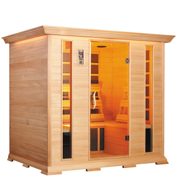 acquista Sauna Finlandese ad Infrarossi 3-4 Posti 210x160 cm in Legno di Cedro H195 Vorich Luxury