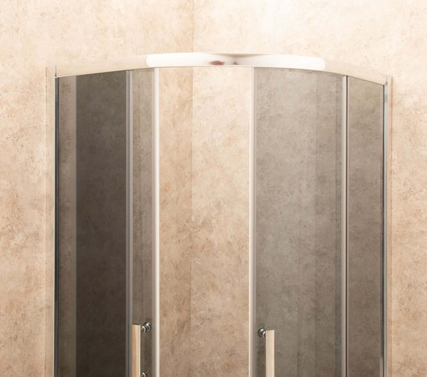 acquista Box Doccia Semicircolare 90x90 cm 2 Ante Scorrevoli in Cristallo Fumè 6mm H185 Vorich Itria