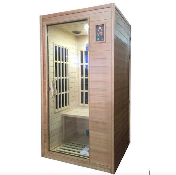 Sauna Finlandese ad Infrarossi 2 Posti 90x90 cm in Legno di Hemlock H188 Vorich Darsena acquista