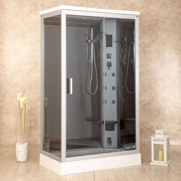 sconto Box Doccia Idromassaggio 120x70 cm Sauna Bagno Turco e Ozonoterapia Vorich Air Lato Destro
