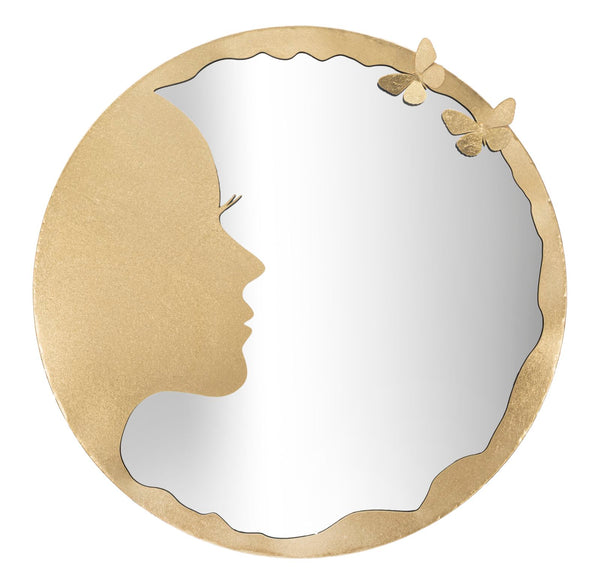 sconto Specchio Glam Lady Luxy Ø80x2,5 Misura Specchio Ø72 cm in Ferro Oro