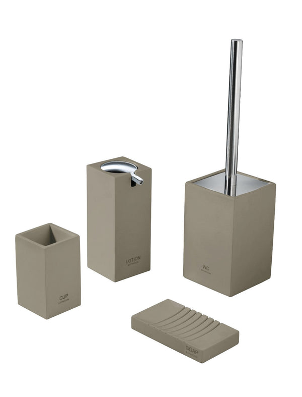 Set 4 Accessori da Bagno in Resina TFT Accessories Tortora online