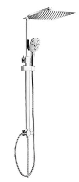 Saliscendi Asta con Soffione 20x20 cm in Acciaio Inox e Doccetta Bonussi Rio online