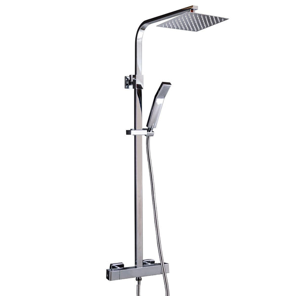 Saliscendi Asta con Miscelatore Termostatico Soffione 20x20 cm in Acciaio Inox e Doccetta Bonussi Columbia online