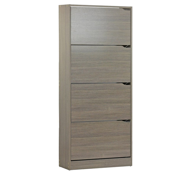 Scarpiera 4 ante 63x150x24 cm in Legno Melaminico Rovere Grigio prezzo