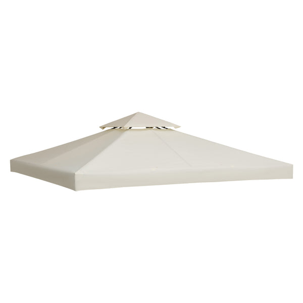 acquista Tetto di Ricambio Impermeabile per Gazebo da Giardino 3x3m Doppio Tetto Crema