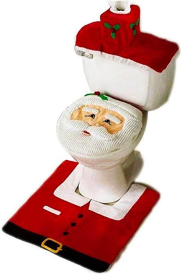 prezzo Completo Bagno Natalizio Copriwater Tappetino e Portarotolo Rizzetti Babbo Natale