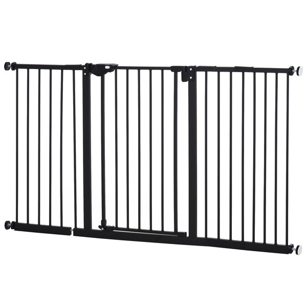 sconto Cancelletto di Sicurezza per Animali Domestici 74-152,3 cm in Metallo Nero