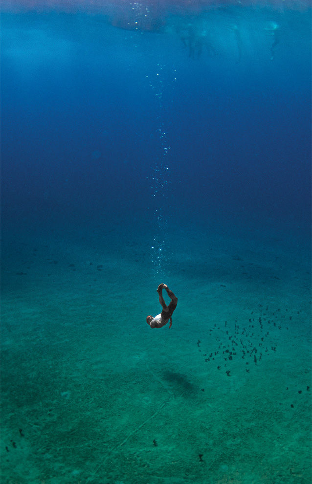 underwater photo of a diver