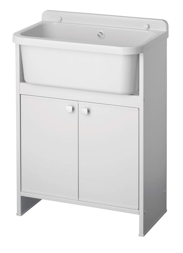 prezzo Mobile Lavanderia in PVC 54x26x80 cm 2 Ante per Interno ed Esterno Forlani Clear Bianco
