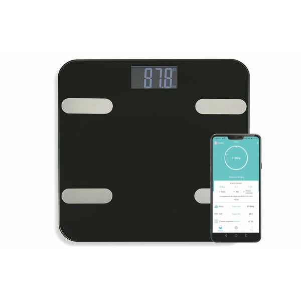 sconto Bilancia Pesapersona Digitale Max 180 Kg in Vetro con App Bluetooth Kooper  Nero