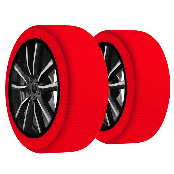 acquista Calze da Neve per Auto Omologate EN 16662-1 in Tessuto 3D Rosso Varie Misure