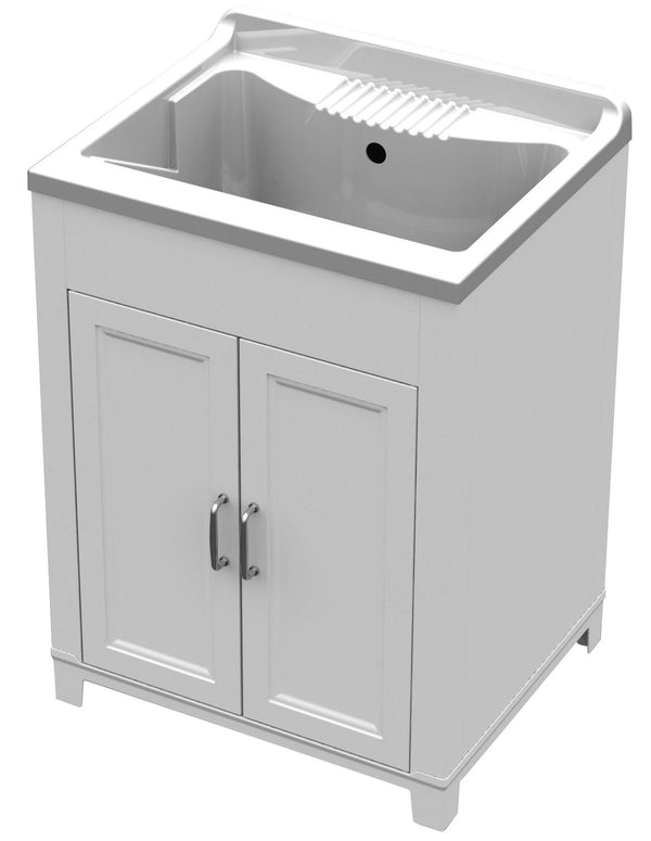 Mobile Lavatoio 60x50x85 cm 2 Ante in Resina Bianco sconto