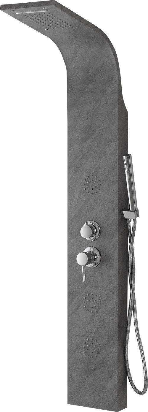 Colonna Doccia Idromassaggio Getto a Cascata in Acciaio Effetto Cemento sconto
