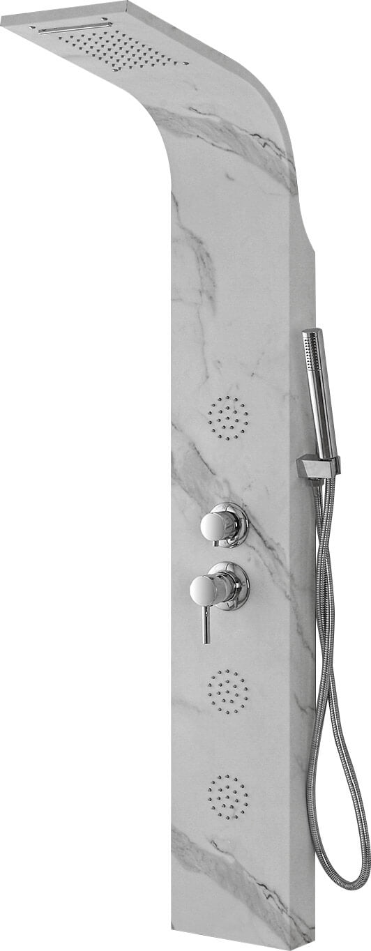 sconto Colonna Doccia Idromassaggio Getto a Cascata in Acciaio Effetto Marmo