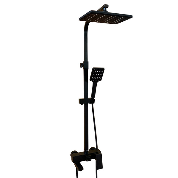 Set Colonna Doccia H82/120 cm Soffione Doccia e Laccio in Acciaio Inox Nera acquista