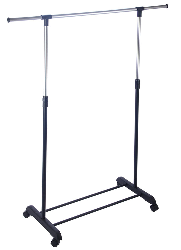 Stender Porta Abiti Estensibile in Acciaio con Ruote 125x170x42 cm Fadi Nero e Acciaio online