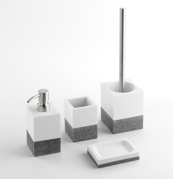 Set 4 Accessori da Bagno in Resina TFT Saada Bianco e Grigio prezzo