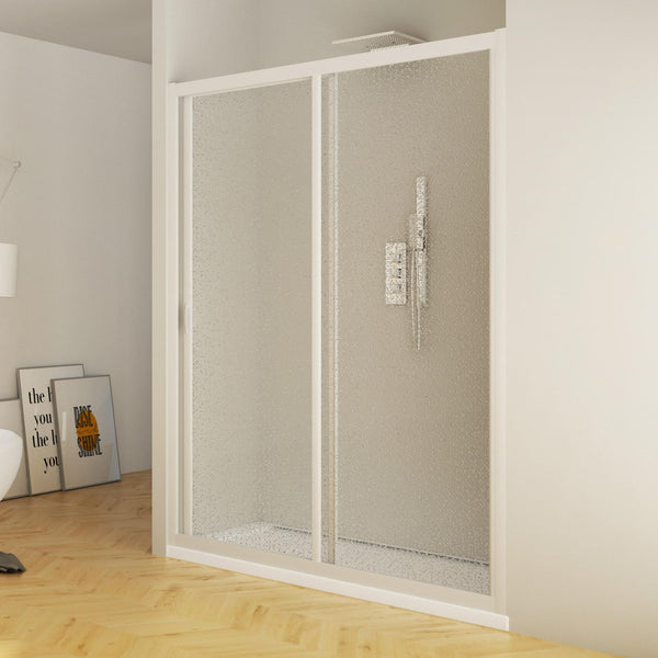 sconto Porta Doccia 1 Anta Scorrevole in Acrilico H185 cm Dorini Bianco Varie Misure