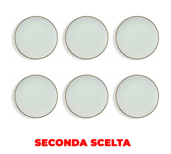 Set 6 Piatti Frutta in Gres VdE Tivoli 1996 Cala Dorada Bianco Seconda Scelta sconto
